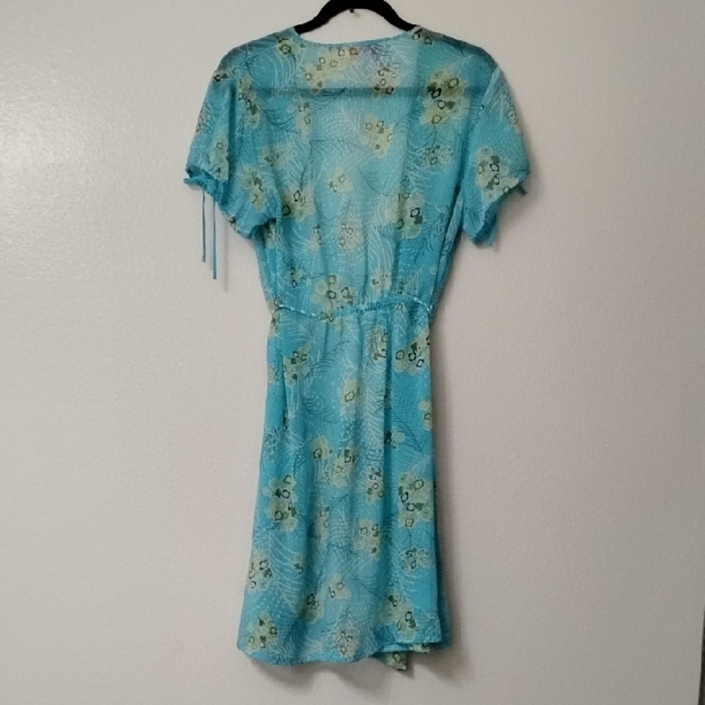 Oscar de la Renta Pink Label Aqua Floral Dress - Picture 6 of 9